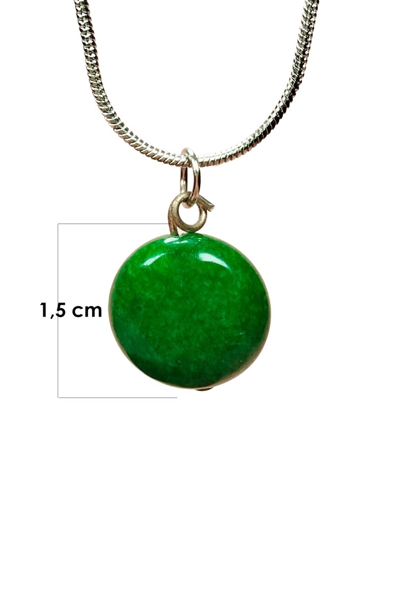 Zümrüt Doğal Taşı Zincirli El Yapımı Kolye Uç: 1,5 cm Zincir: 20 cm Kutulu - Görsel 3