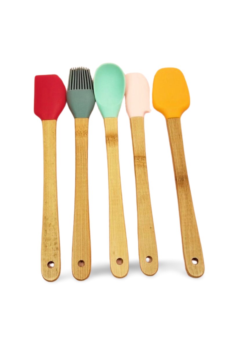 5 parça Silikon Kaşık ve Servis Takımı 20 cm - Görsel 2
