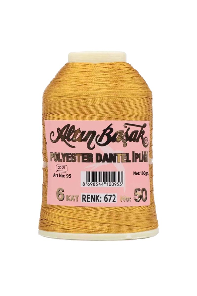 3 Adet Altınbaşak Oya ve Dantel İpi 20 gr - Royaleks - No: 672 - Görsel 3