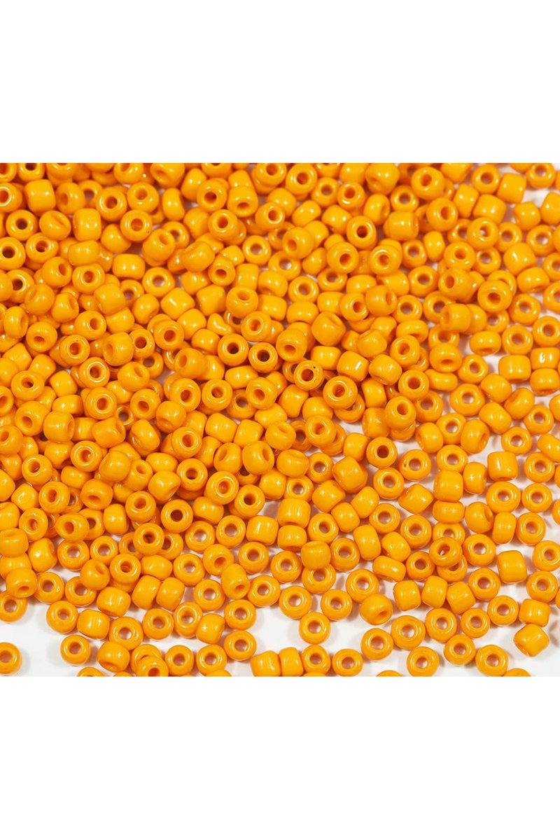 Turuncu Renk 4 mm Yaklaşık 660 adet / 60 gram Cam Boncuk Oya Yazma Bileklik ve Kolye - Görsel 4