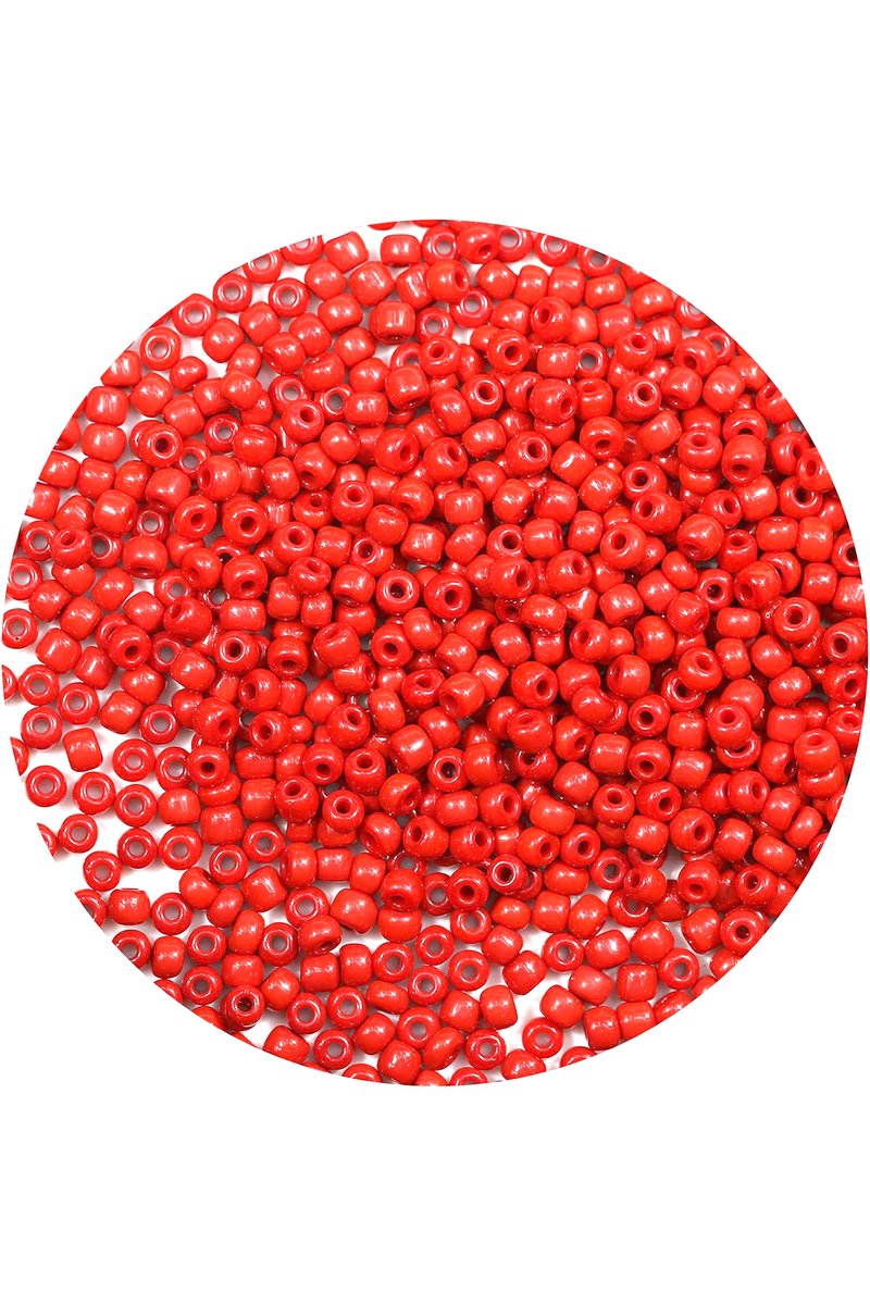 Koyu Turuncu Renk 4 mm Yaklaşık 1100 adet / 100 gram Cam Boncuk Oya Yazma Bileklik ve Kolye - Görsel 3
