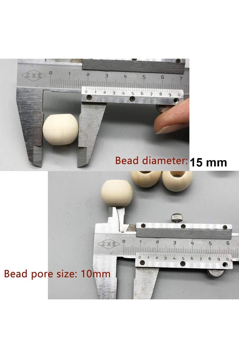 100 Gr (100 Adet) Ahşap Boncuk 15 mm çap x 10 mm Delik Doğal Yuvarlak Ahşap Makrome El İşi Çanta - Görsel 2
