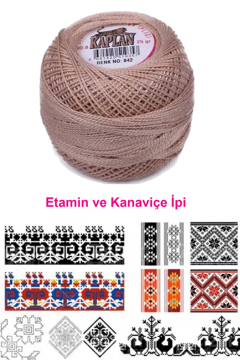 Kaplan Etamin Ve Kanaviçe İpi 8 No Kod/Renk: 842 - Royaleks - Görsel 2