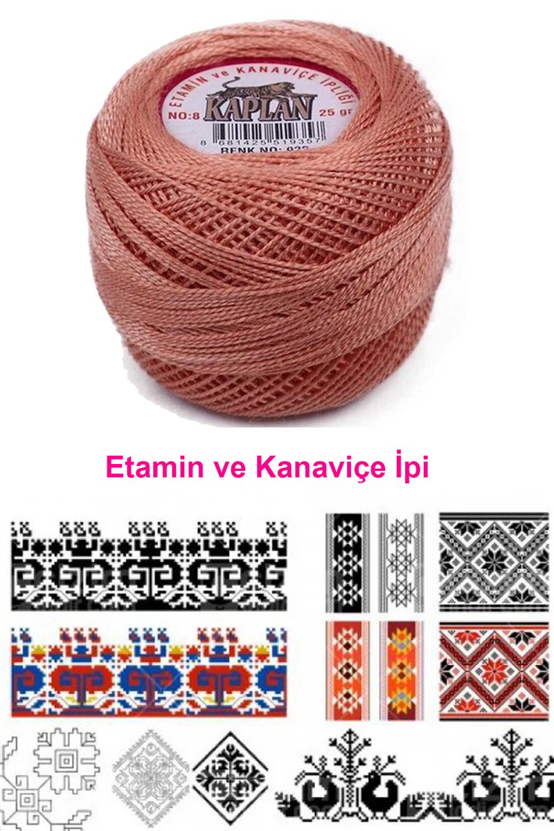 Kaplan Etamin Ve Kanaviçe İpi 8 No Kod/Renk: 922 - Royaleks - Görsel 2