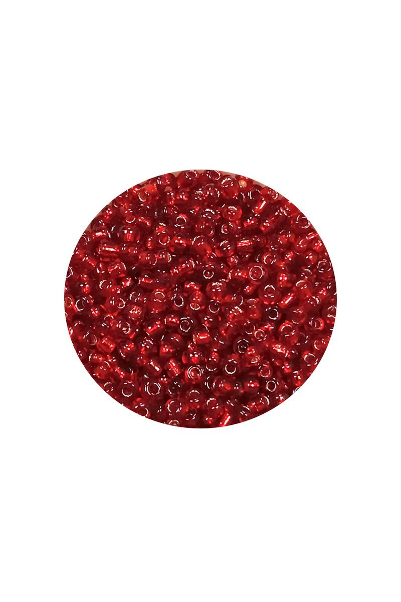 Dökme Cam Kum Boncuk (11/0) 2 mm - 60 Gram - Şeffaf Koyu Kırmızı - BNC050 - Görsel 2