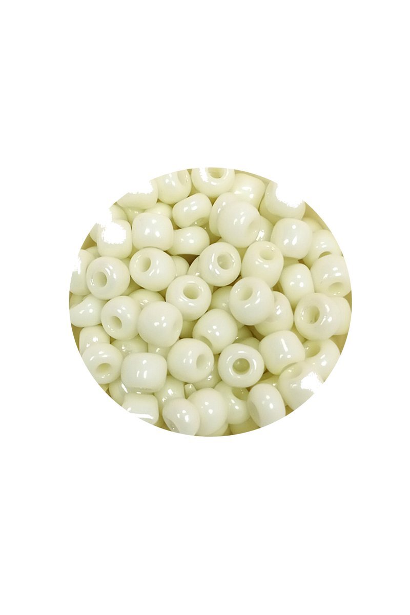 Dökme Cam Kum Boncuk Büyük Boy (6/0) 4 mm - 20 Gram - Krem - BNC071 - Görsel 2