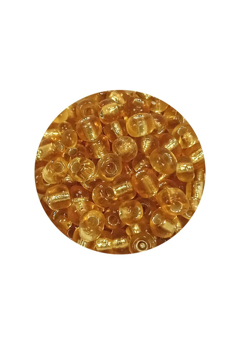 Dökme Cam Kum Boncuk Büyük Boy (6/0) 4 mm - 20 Gram - Şeffaf Bal - BNC083 - Görsel 2