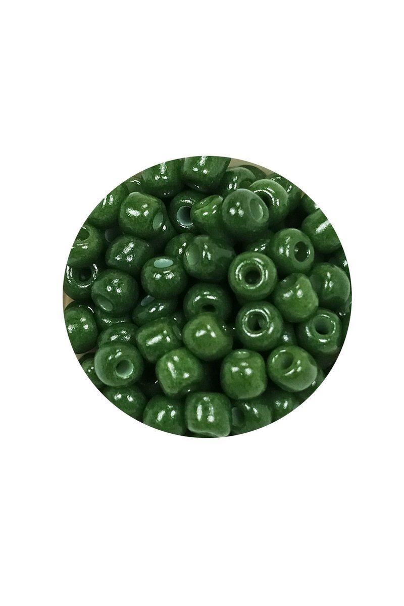 Dökme Cam Kum Boncuk Büyük Boy (6/0) 4 mm - 60 Gram - Koyu Yeşil - BNC112 - Görsel 2