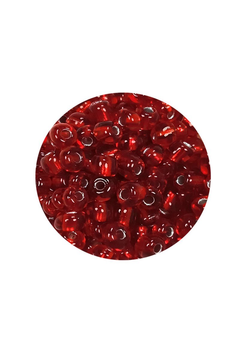 Dökme Cam Kum Boncuk Büyük Boy (6/0) 4 mm - 60 Gram - Şeffaf Kırmızı - BNC115 - Görsel 2