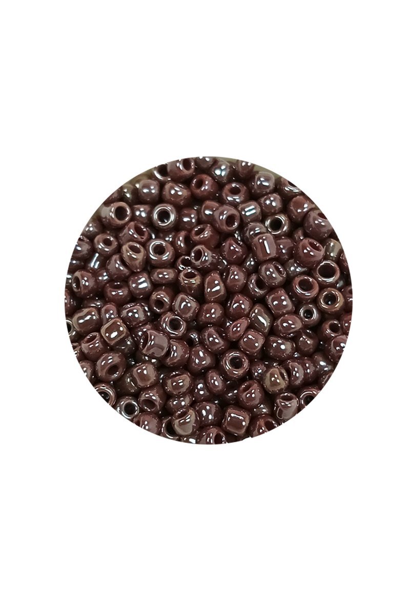 Dökme Cam Kum Boncuk (8/0) 3 mm - 20 Gram - Parlak Koyu Kestane - BNC168 - Görsel 2