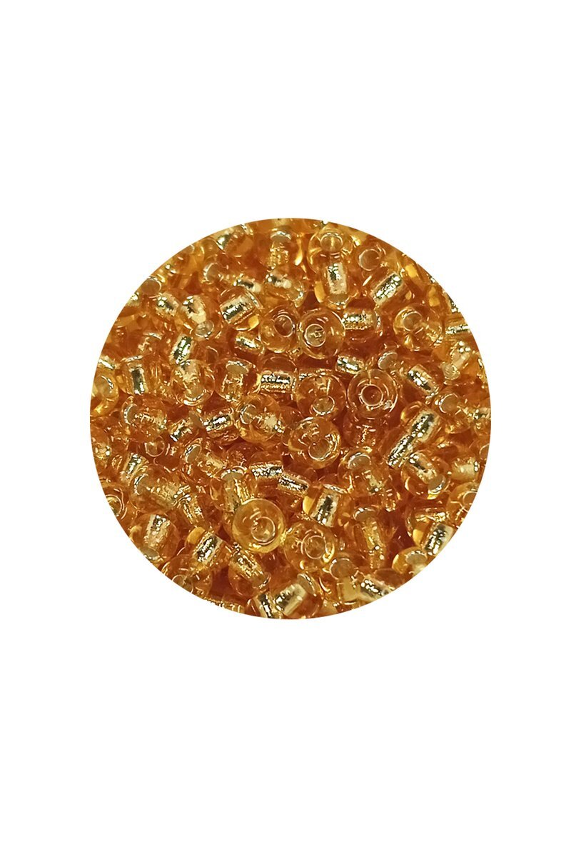 Dökme Cam Kum Boncuk (8/0) 3 mm - 20 Gram - Şeffaf Koyu Sarı - BNC176 - Görsel 2
