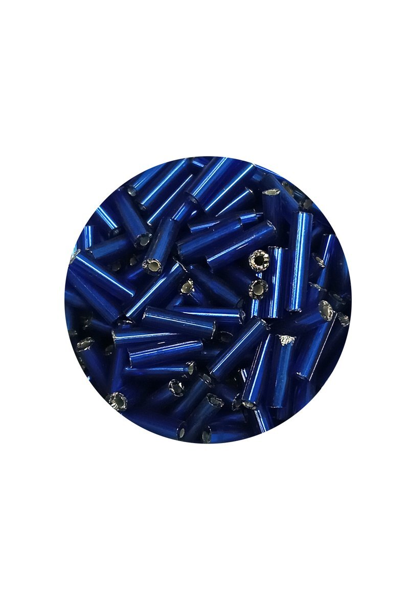 Uzun Boru Kesme Boncuk Çap 2mm Uzunluk 10 mm - 60 Gram - Lacivert - BNC272 - Görsel 2