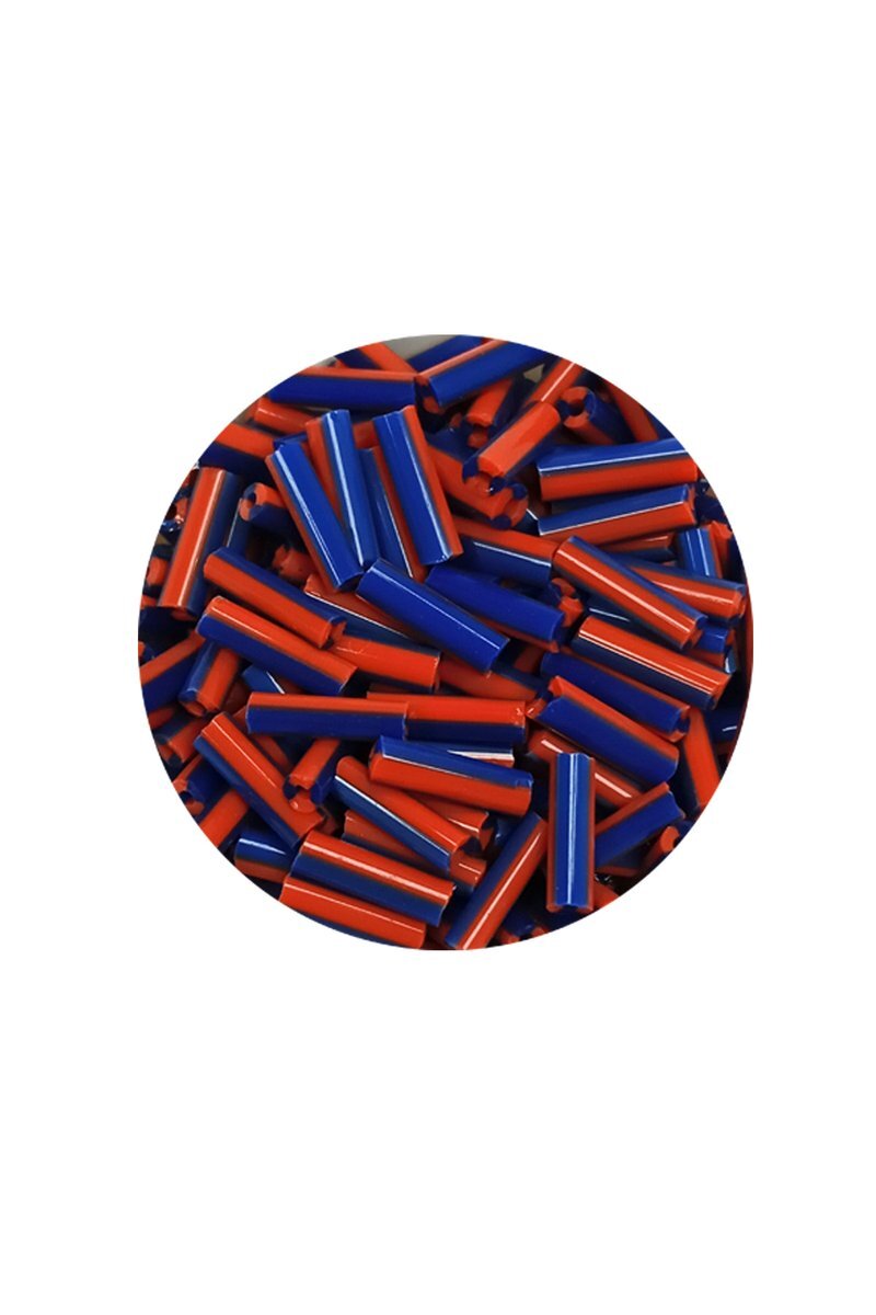 Uzun Boru Kesme Boncuk Çap 2mm Uzunluk 10 mm - 60 Gram - Turuncu Mavi - BNC277 - Görsel 2