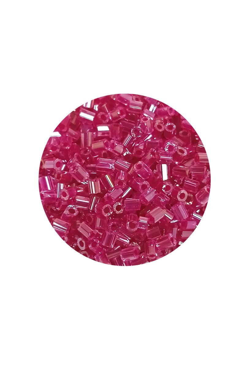 Kesme Cam Boncuk 2mm - 60 Gram - Şeffaf Koyu Pembe - BNC394 - Görsel 2