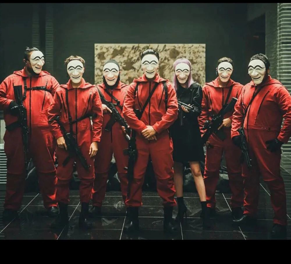 Koreli Hırsız Teatral Hahoe Maskesi - Para Heist Maskesi - Dali Maskesi - Görsel 3