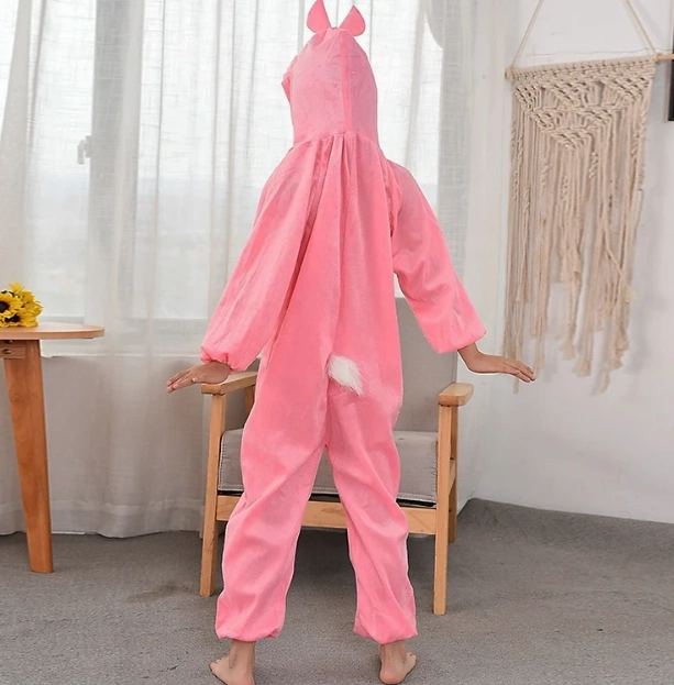 Çocuk Tavşan Kostümü Pembe Renk 2-3 Yaş 80 Cm - Görsel 4