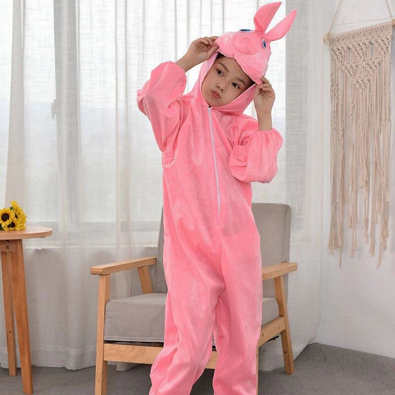 Çocuk Tavşan Kostümü Pembe Renk 2-3 Yaş 80 Cm - Görsel 5