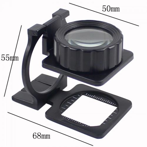 Tekstilciler Için Kumaş Kontrolü Büyüteç,katlanan, Metal 15x Büyütme - Görsel 2