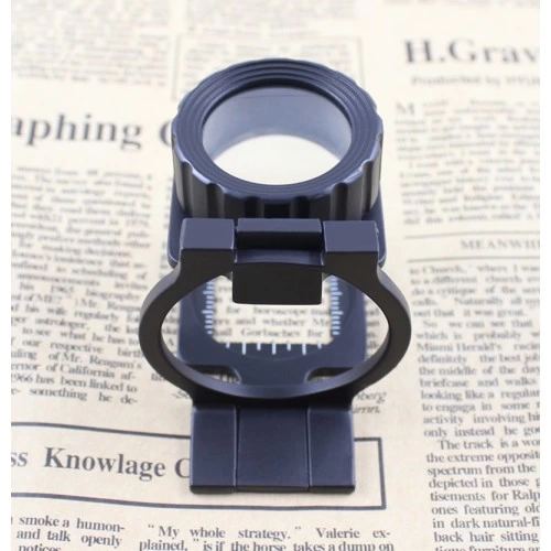 Tekstilciler Için Kumaş Kontrolü Büyüteç,katlanan, Metal 15x Büyütme - Görsel 4