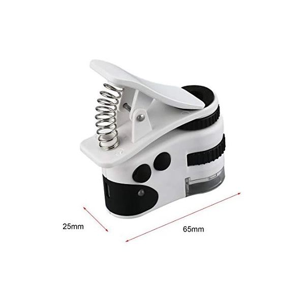 60x Mini Cep Telefonu Için Mandallı Mikroskop Uv Ledli Büyüteç Model Al2431 - Görsel 6