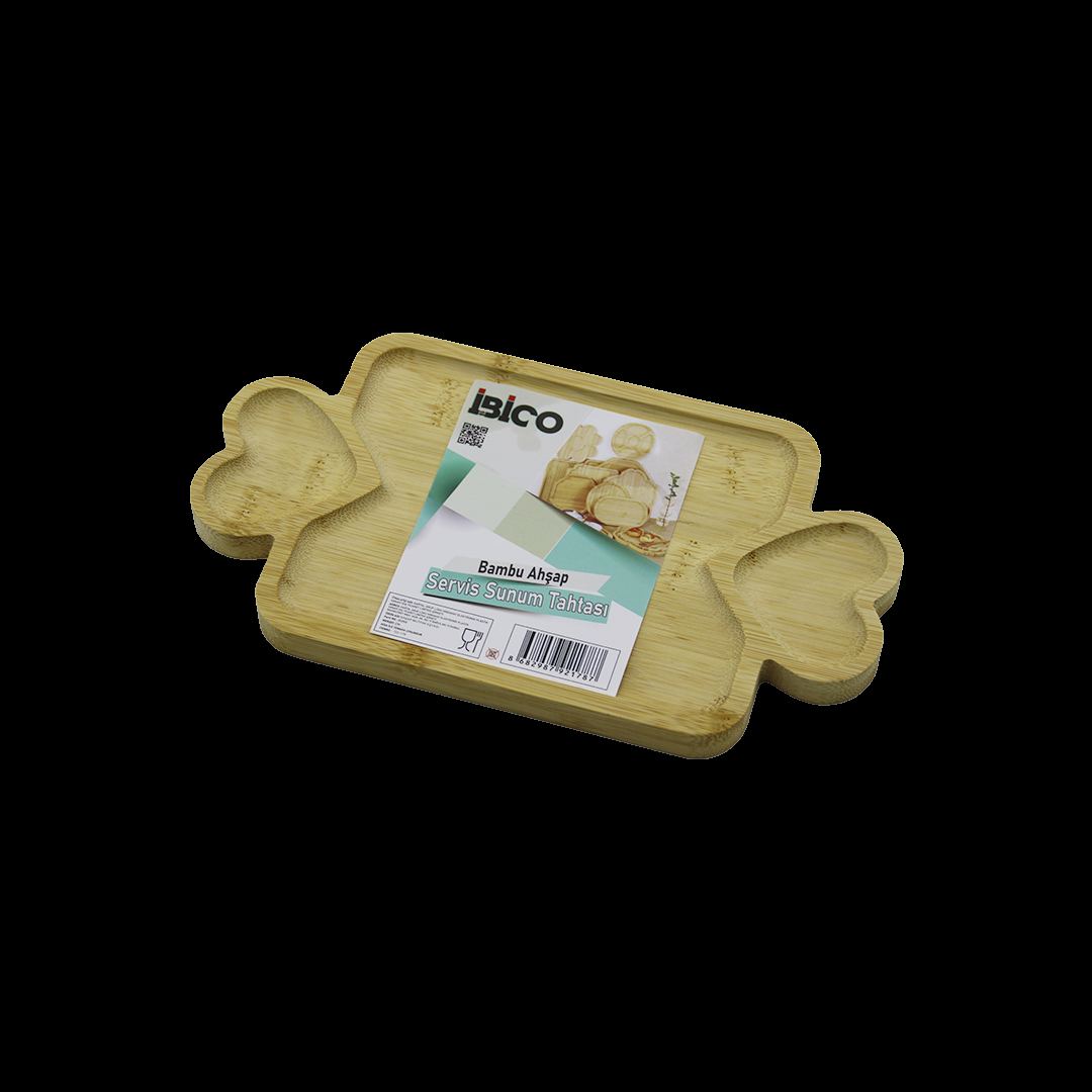 Bambu Ahşap Servis Tepsisi 25x14 cm - 3 Bölmeli Sunum Tahtası - Görsel 2