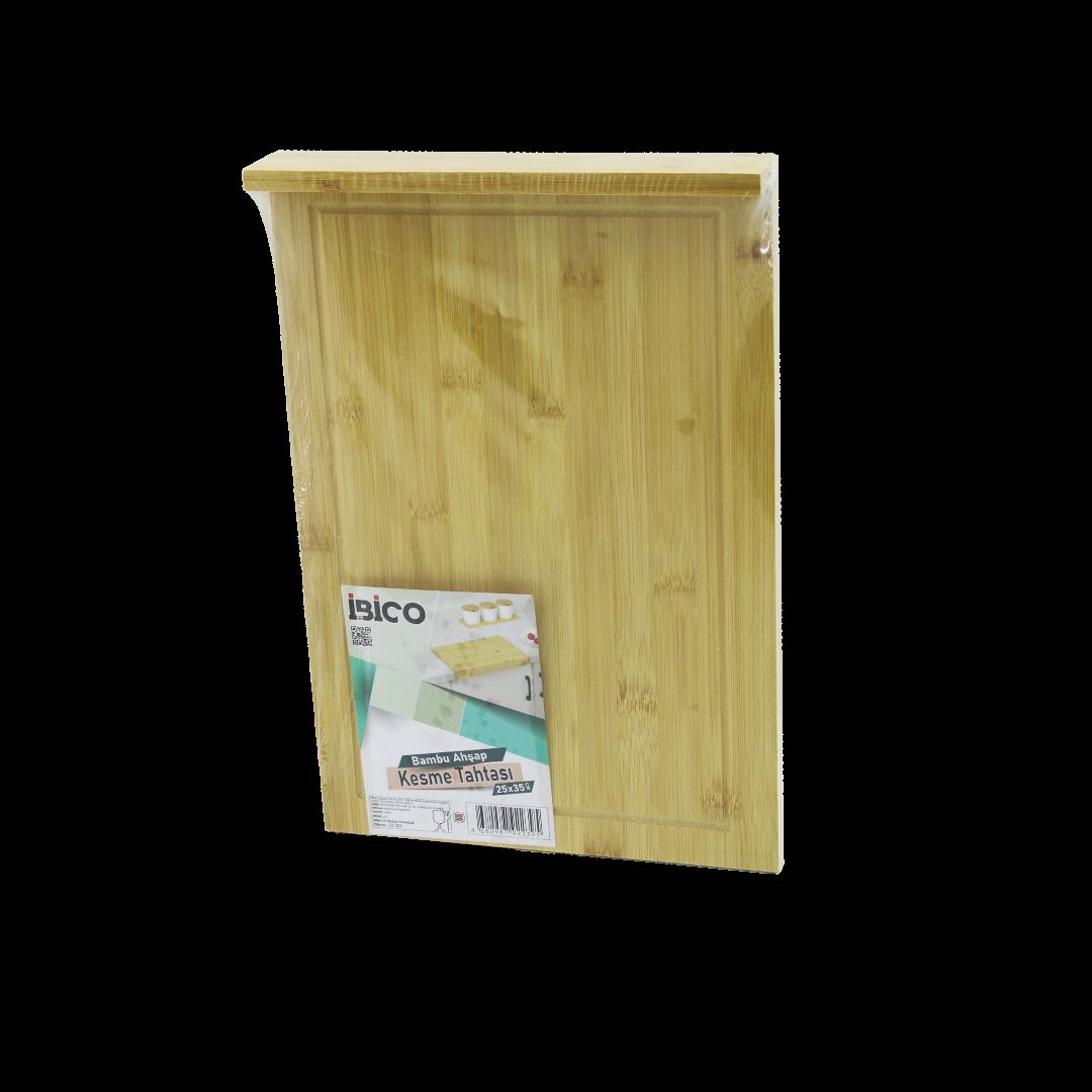 Bambu Kesme Tahtası 25x35 cm (Kanallı, Kenar Destekli) - Görsel 2