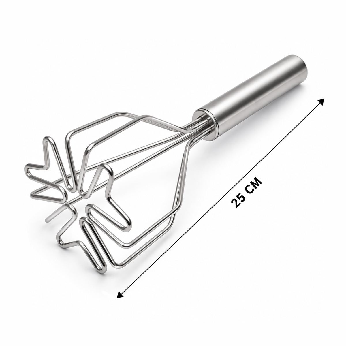 Kalp Şekilli Metal Patates Ezici 26 cm (Krom Saplı, 9 cm Başlık) - Görsel 2