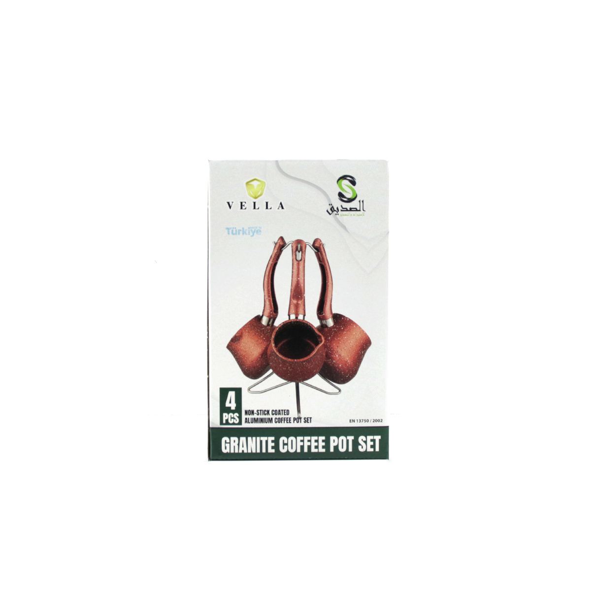 Granit Çelik Cezve Seti 4'lü (230/280/380 ml) Metal Standlı - Görsel 6