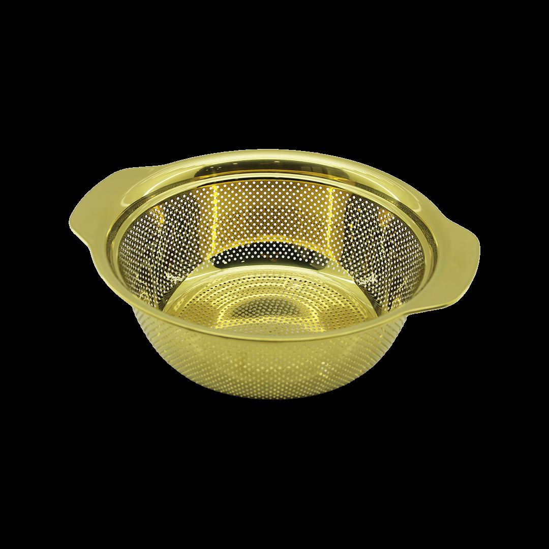Paslanmaz Metal Sepet Süzgeç 27 cm - Gold - Görsel 2
