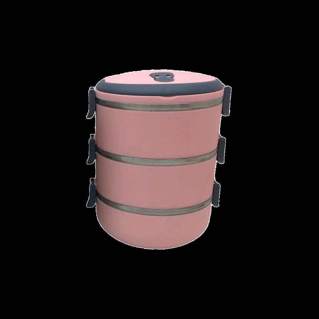 3'lü 1.8L Sefer Tası Saklama Kabı - Açık Pembe - Görsel 2