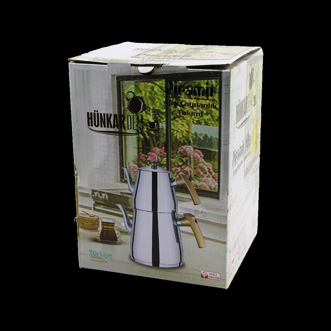 Aile Boy Çelik Çaydanlık Seti (1.5L + 2.75L) - Kendinden Süzgeçli - Görsel 2