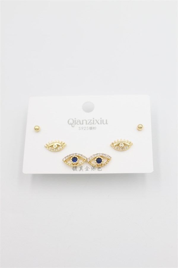Çoklu Set Küpe - Altın