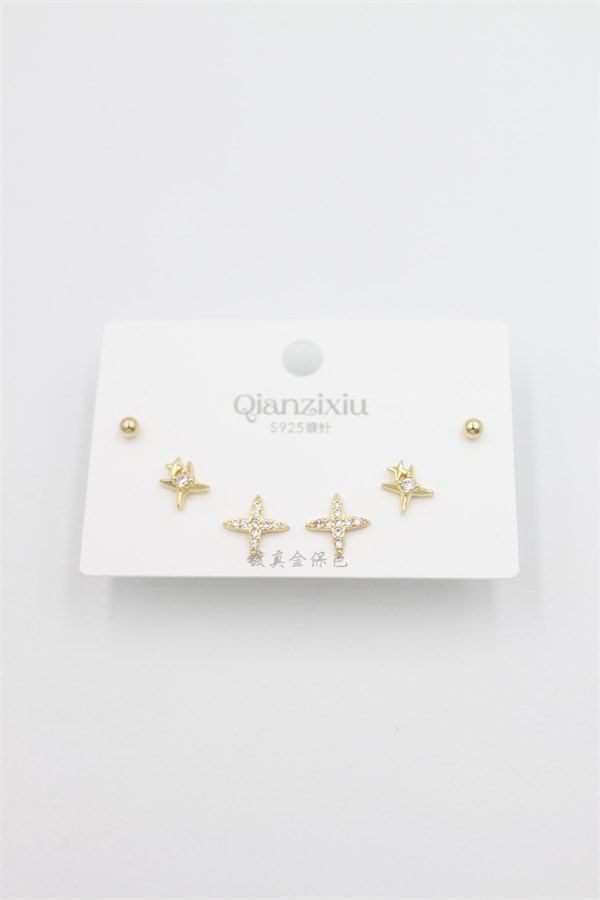 Çoklu Set Küpe - Altın - Görsel 2