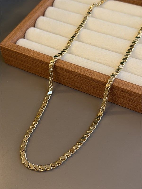 Arpa Zincir Kolye - 70cm - Altın